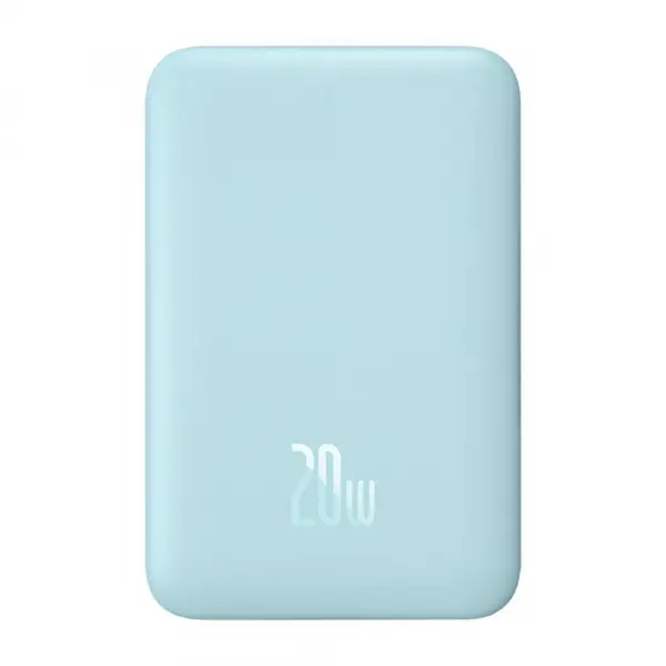 Baterie Externa Wireless Baseus Magnetic Mini, 10000mAh, 20W, PD + FQI, 1 x QI - 1 x USB-C, Albastra PPCX110103
