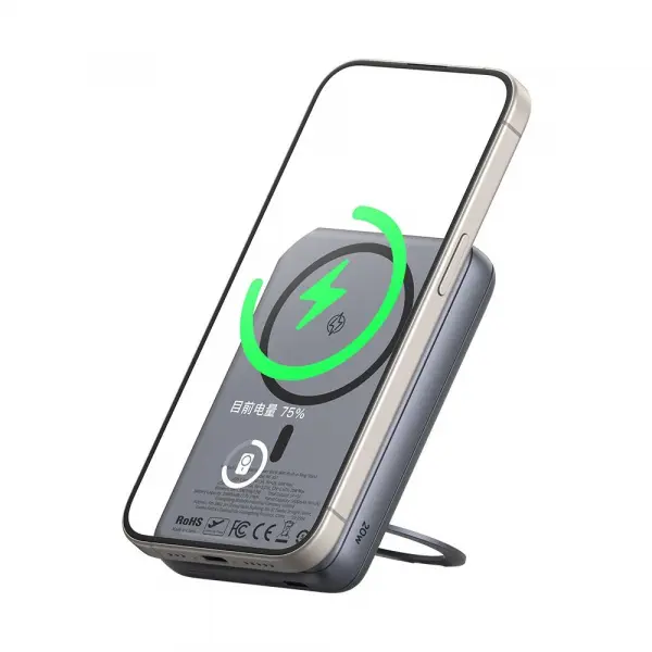 Baterie Externa Wireless McDodo MC-8371 Meta, 10000mAh, 20W, PD + FQI, 1 x QI - 1 x USB-C, Gri