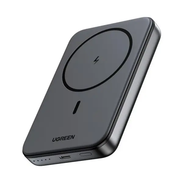 Baterie Externa Wireless UGREEN PB561, 10000mAh, 20W, PD + FQI, 1 x QI - 1 x USB-C, Neagra