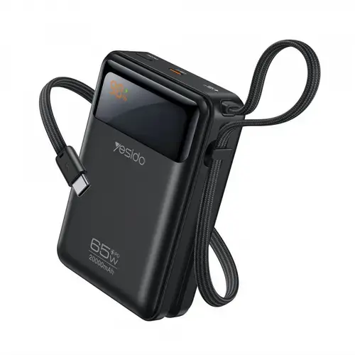 Baterie Externa Yesido YP97, 20000mAh, 65W, PD, 2 x USB-C (Gri)