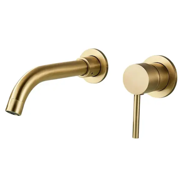 Baterie Lavoar Baie BisDesign , Stil Modern, Tip Incastrabil, Finisaj Auriu Mat Periat, Dimensiune 21 cm