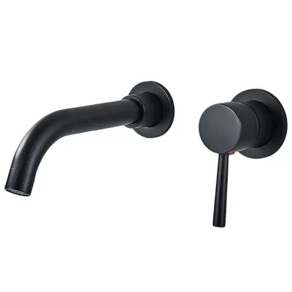 Baterie Lavoar Baie BisDesign , Stil Modern, Tip Incastrabil, Finisaj Negru Mat, Dimensiune 21 cm