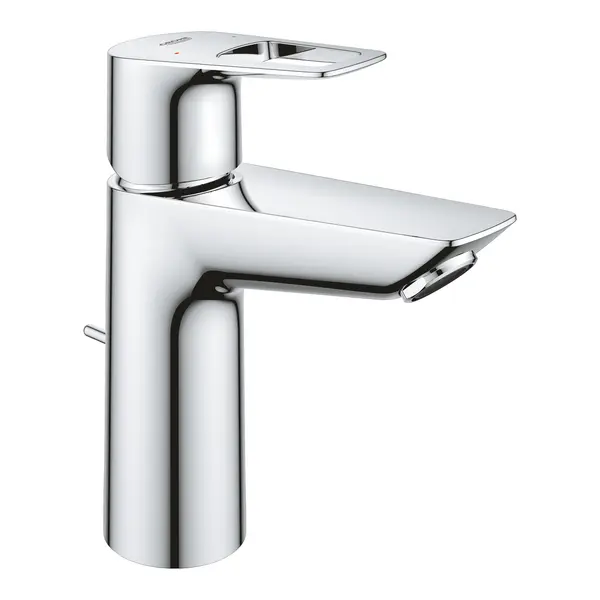 Baterie lavoar Grohe Bauloop 23762001, 3/8, marimea M, monocomanda, cartus ceramic, evacuare cu tija, Argintiu