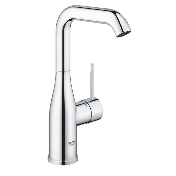 Baterie lavoar Grohe Essence 23541001, monocomanda, cartus ceramic, limitator debit, set evacuare cu tija, marimea L, Crom