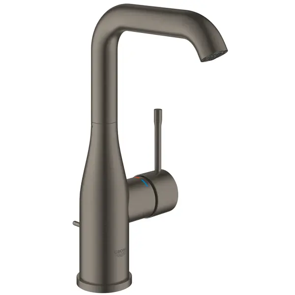 Baterie lavoar Grohe Essence 24174AL1, 3/8 inch, marimea L, monocomanda, cartus ceramic, pivotanta, ventil cu tija, mat, hard graphite