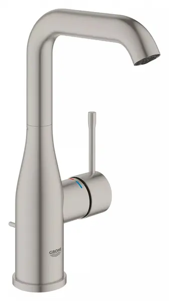 Baterie lavoar Grohe Essence 24174DC1, marime L, 244 mm, ventil, Otel satinat