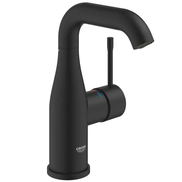 Baterie lavoar Grohe Essence 24176KF1, 1/2 inch, marimea M, cartus ceramic, monocomanda, lucios, negru