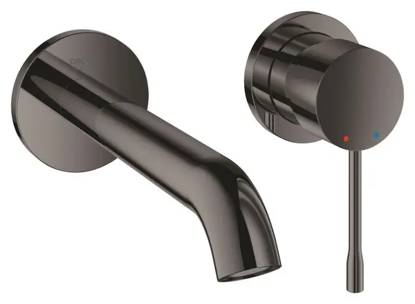 Baterie lavoar Grohe Essence 29192A01, 1/2 inch, pe perete, L 183 mm, necesita valva, lucios, Grafit