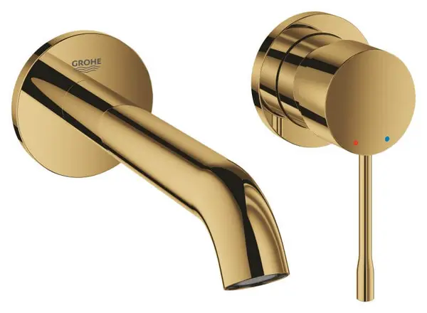 Baterie lavoar Grohe Essence 29192GL1, 1/2'', montare pe perete, monocomanda, 183 mm, cartus ceramic, necesita set fixare, lucios, cool sunrise