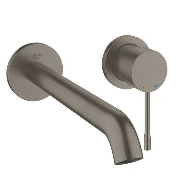 Baterie lavoar Grohe Essence 29193AL1, 1/2 inch, montare pe perete, monocomanda, 23 cm, cartus ceramic, necesita set fixare, mat, Hard Graphite