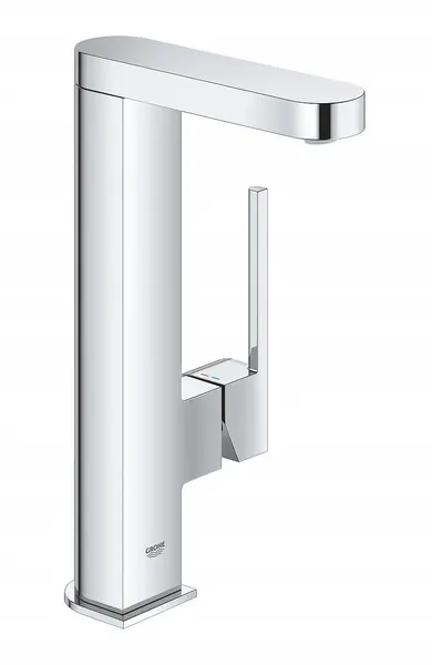 Baterie lavoar Grohe Plus 23844003, 3/8, monocomanda, marimea L, cartus ceramic, pivotanta, limitator, evacuare push-to-open, Crom
