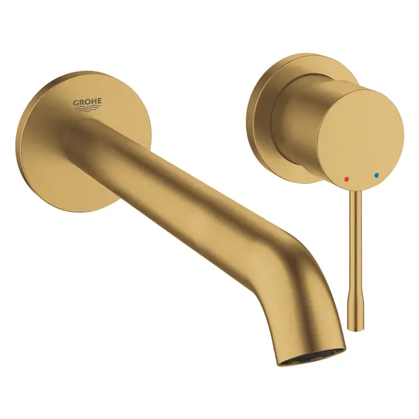 Baterie lavoar incastrata Grohe Essence New OHM trimset 19967GN1, montare pe prete, monocomanda, pipa 230 mm, necesita set instalare, brushed cool sunrise, Auriu