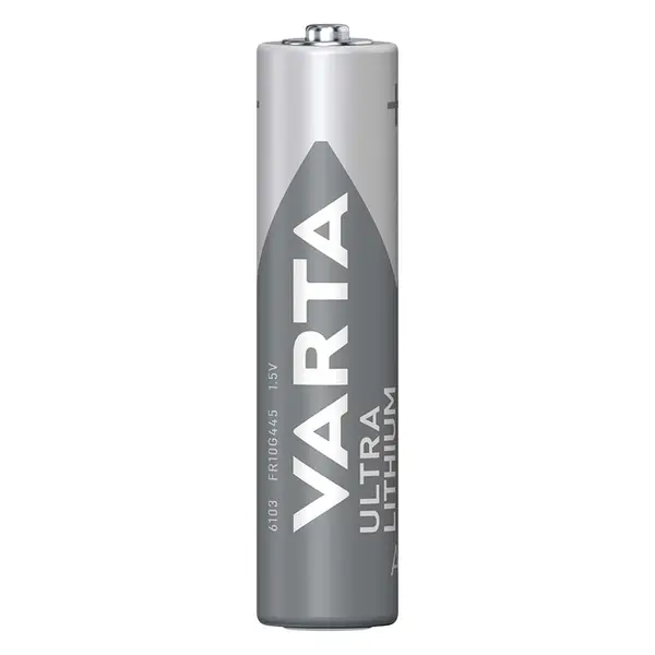 Baterie litiu 1.5V AAA (R3/LR3) Varta, blister 4 bucăți