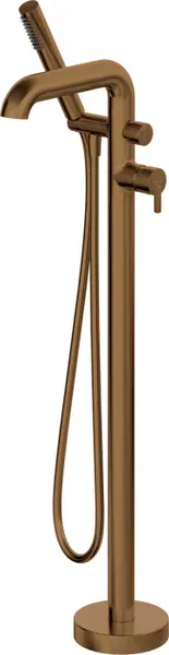 Baterie pentru cada freestanding, bronz periat, cu set de dus, Deante Silia