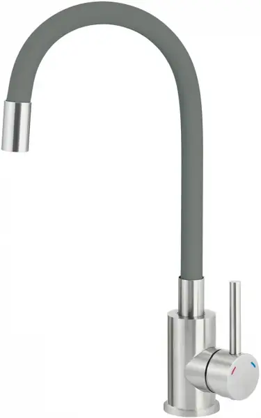Baterie pentru chiuveta bucatarie, antracit, cap mixer, pipa flexibila, Deante Luno