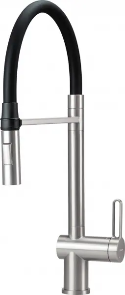 Baterie pentru chiuveta bucatarie, otel, cap mixer, pipa flexibila, 2 tipuri de jet, Deante Magnetic