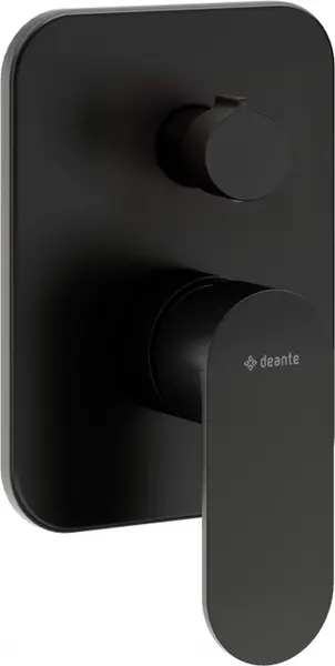 Baterie pentru dus, negru, cu comutator, pentru corp ingropat, Deante Alpinia