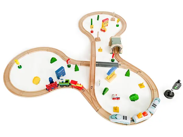 Baterie pentru tren funicular din lemn Ecotoys 69el