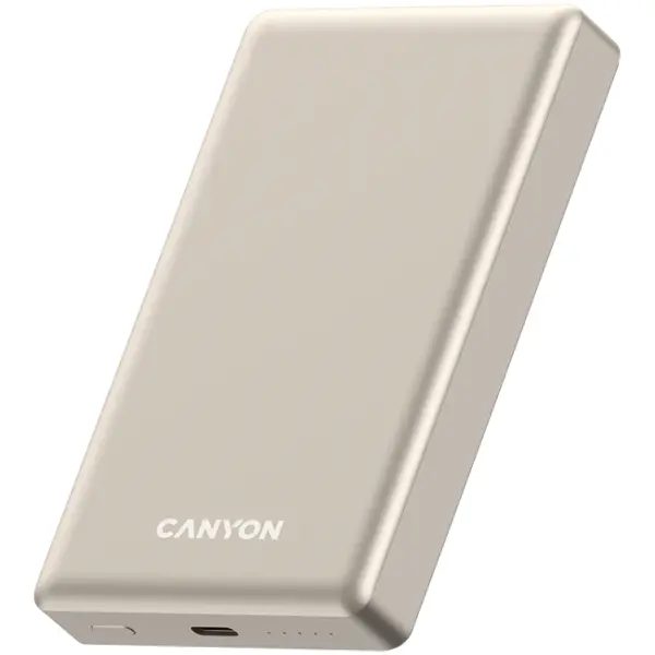 Baterie portabilă Canyon - OnPower 505 slim, 5000 mAh, Beige