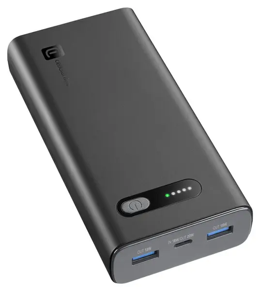 Baterie portabilă Cellularline - Fast Turbo PD, 20 000 mAh, negru