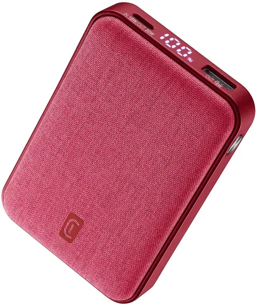 Baterie portabilă Cellularline - Glam, 10000 mAh, rosu