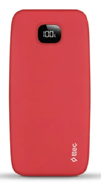 Baterie portabilă ttec - ChargeUp Pro, 10 000 mAh, roşu