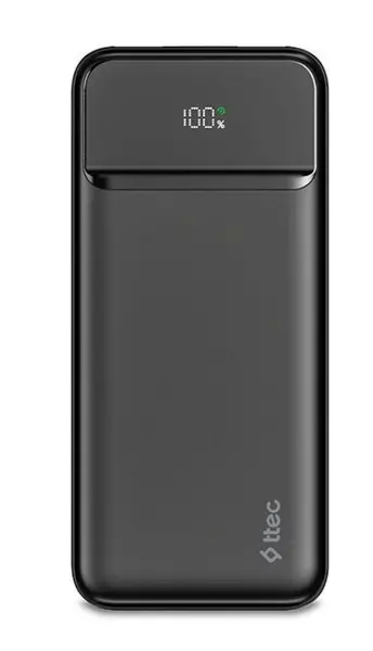 Baterie portabilă ttec - ReCharger LCD, 10000 mAh, neagră