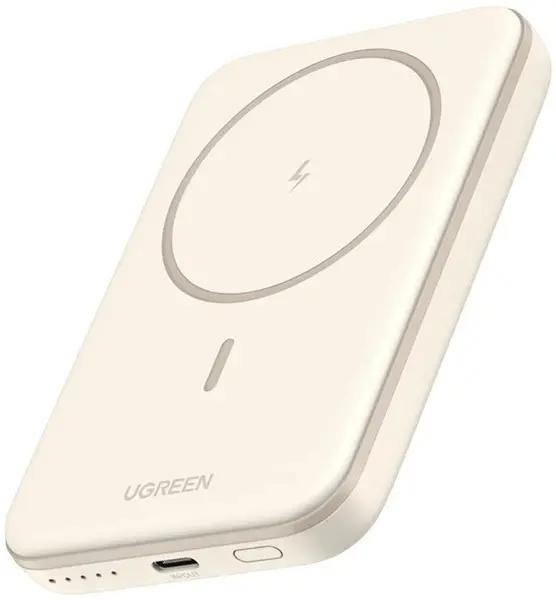 Baterie portabilă Ugreen - PB560 Mini Magnetic Wireless, 5000 mAh, alb