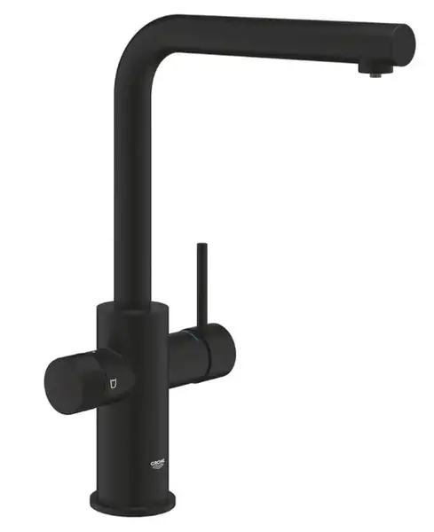 Baterie sanitara GROHE Blue Pure Minta, tip L, montaj pe blatul de chiuveta, 36,7cm, Negru
