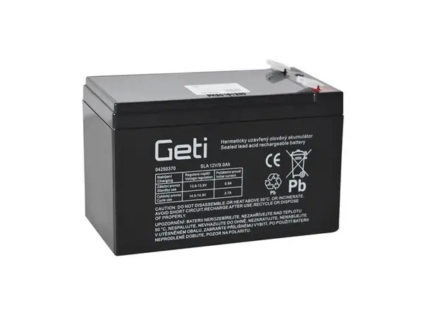 Baterie sigilată cu plumb acid 12V 9Ah Geti (conector 6,35 mm)