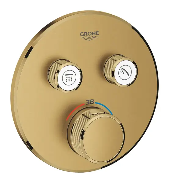 Baterie termostatata incastrata pentru cada si dus, aur periat, Grohe Grohtherm SmartControl