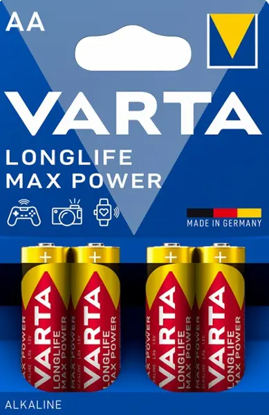 Baterii alcaline VARTA - Longlife Max Power, AA, 4 buc.