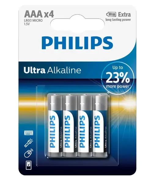 Baterii Philips Ultra Alkaline AAA,4 buc