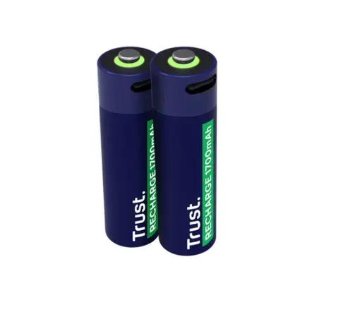 Baterii reincarcabile Trust TR-25584, AA, USB-C, 2 bucati (Albastru)