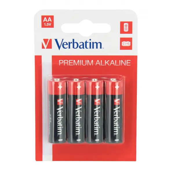 Baterii Verbatim Alkaline AA, 4 bucati