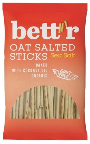 Batoane bio din ovăz, sare de mare, 50 g, Bett'r