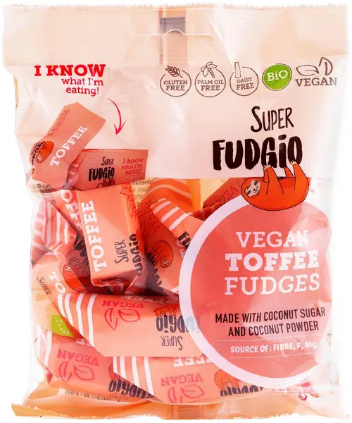 Batoane bio vegane fără gluten, toffee caramel, 150 g, Super Fudgio