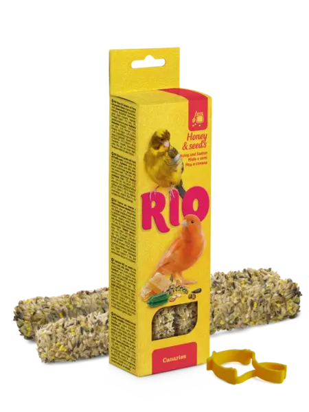 Batoane cu seminte si miere pentru canari Rio, 2 x 40g
