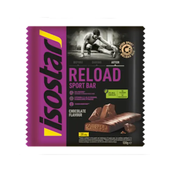 Batoane energizante cu ciocolata Reload Energy, 3 x 40g, Isostar