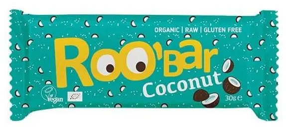 Baton crud organic, chia și nucă de cocos, 30 g, Roobar