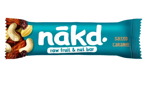 Baton cu caramel sarat raw vegan, 35g, Nakd