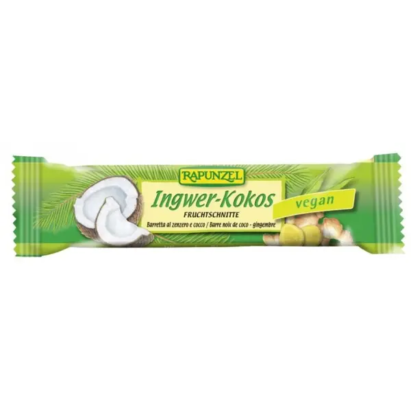 Baton cu ghimbir si cocos vegan, eco - 40 g