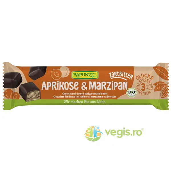 Baton cu Martipan, Caise si Glazura Amaruie Ecologic/Bio 50g