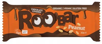 Baton de arahide cu ciocolată, 30 g, Roobar