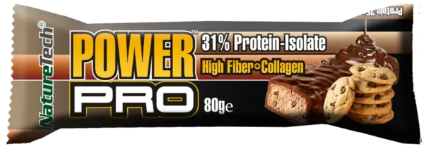 Baton energizant cu biscuiti si bucati de ciocolata Power Pro, 80g, Nature Tech