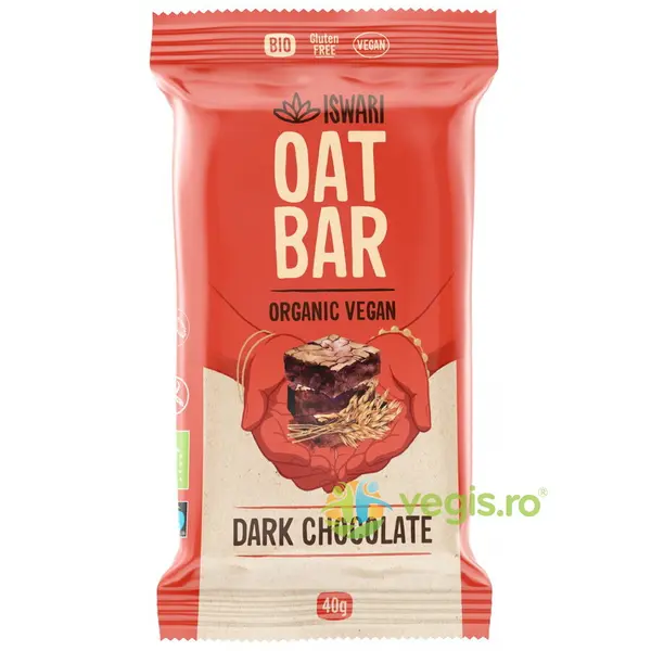 Baton Energizant din Ovaz si Ciocolata Neagra fara Gluten Ecologica/Bio 40g
