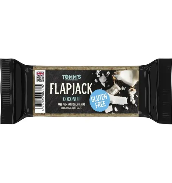 Baton energizant Flapjack Tomm's, cu nuca de cocos, fara gluten 100g