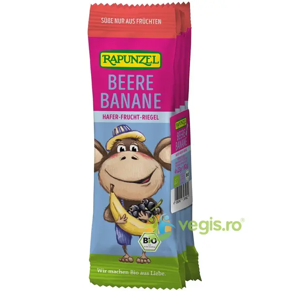 Baton pentru Copii +3 Ani cu Ovaz, Fructe de Padure si Banane Ecologic/Bio 4x23g