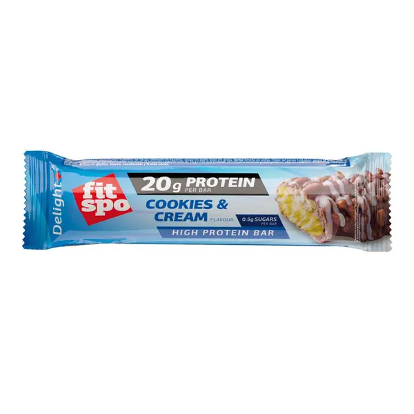 Baton proteic cu biscuiti si frisca Delight, 60g, FitSpo