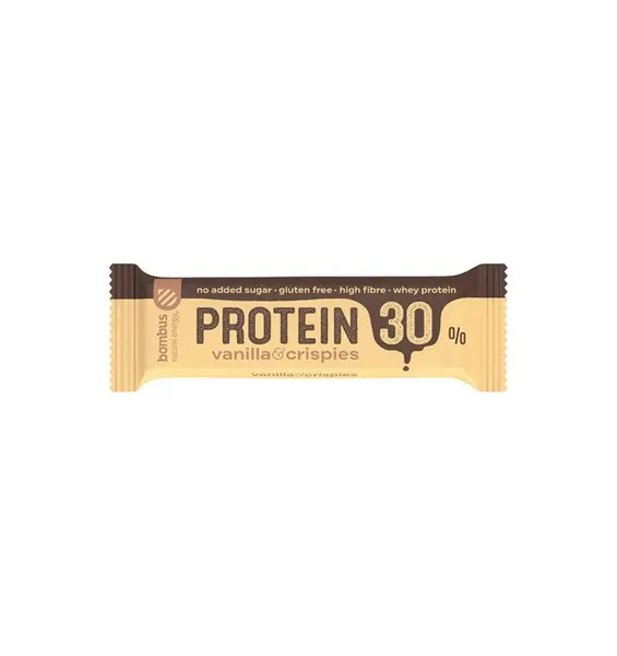BATON PROTEIC CU VANILIE SI CRISPIES, 30% PROTEINE, 50G